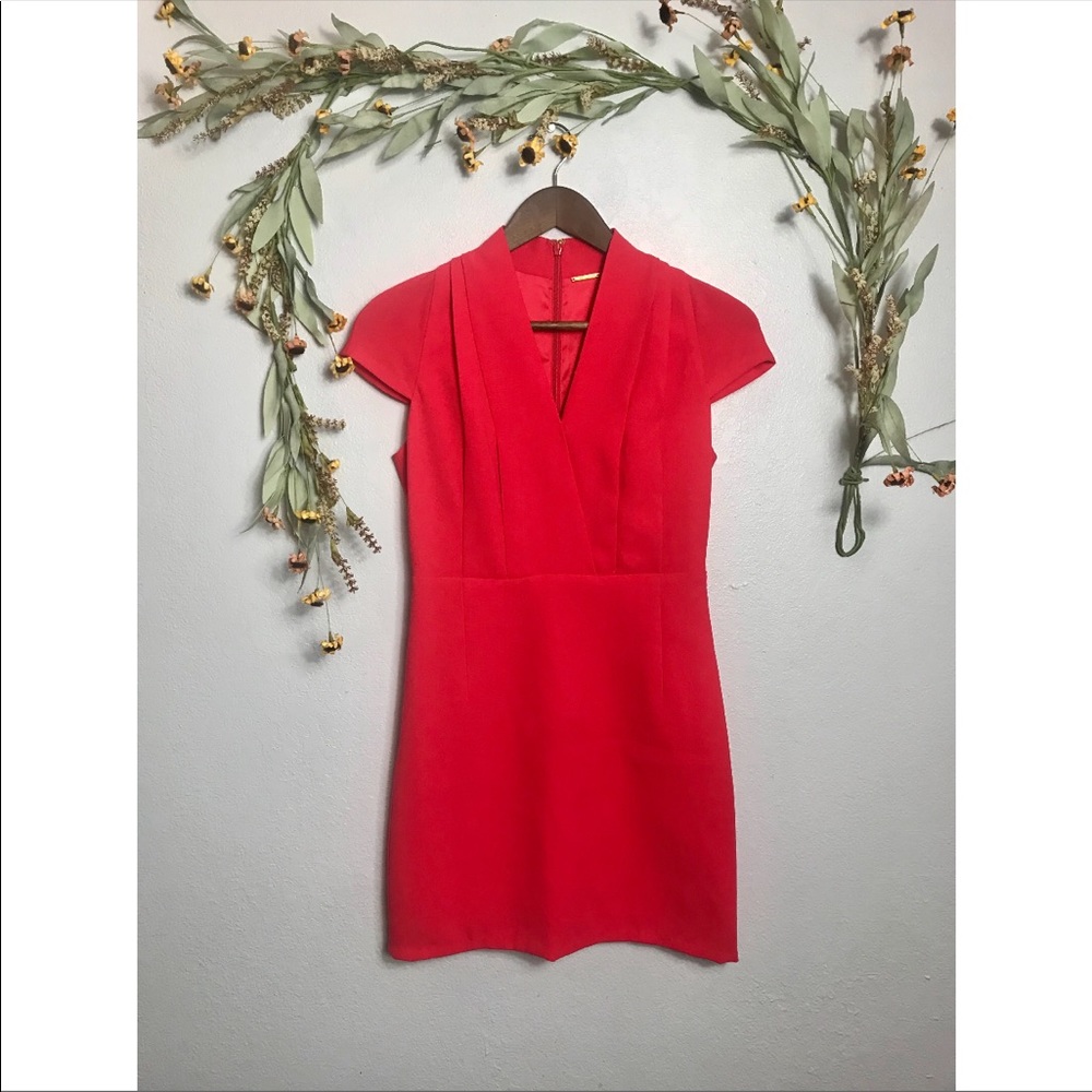 ELIE TAHARI bright coral shift dress - Picture 2 of 7